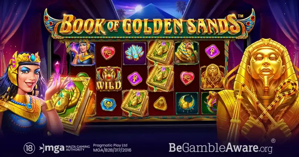 Winning spin with wild multiplier in Book of Golden Sands slot
